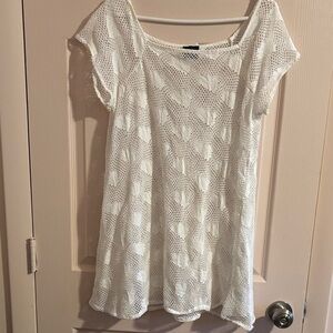 Dotti White crochet beach coverup